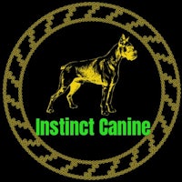 the logo for instinct canine